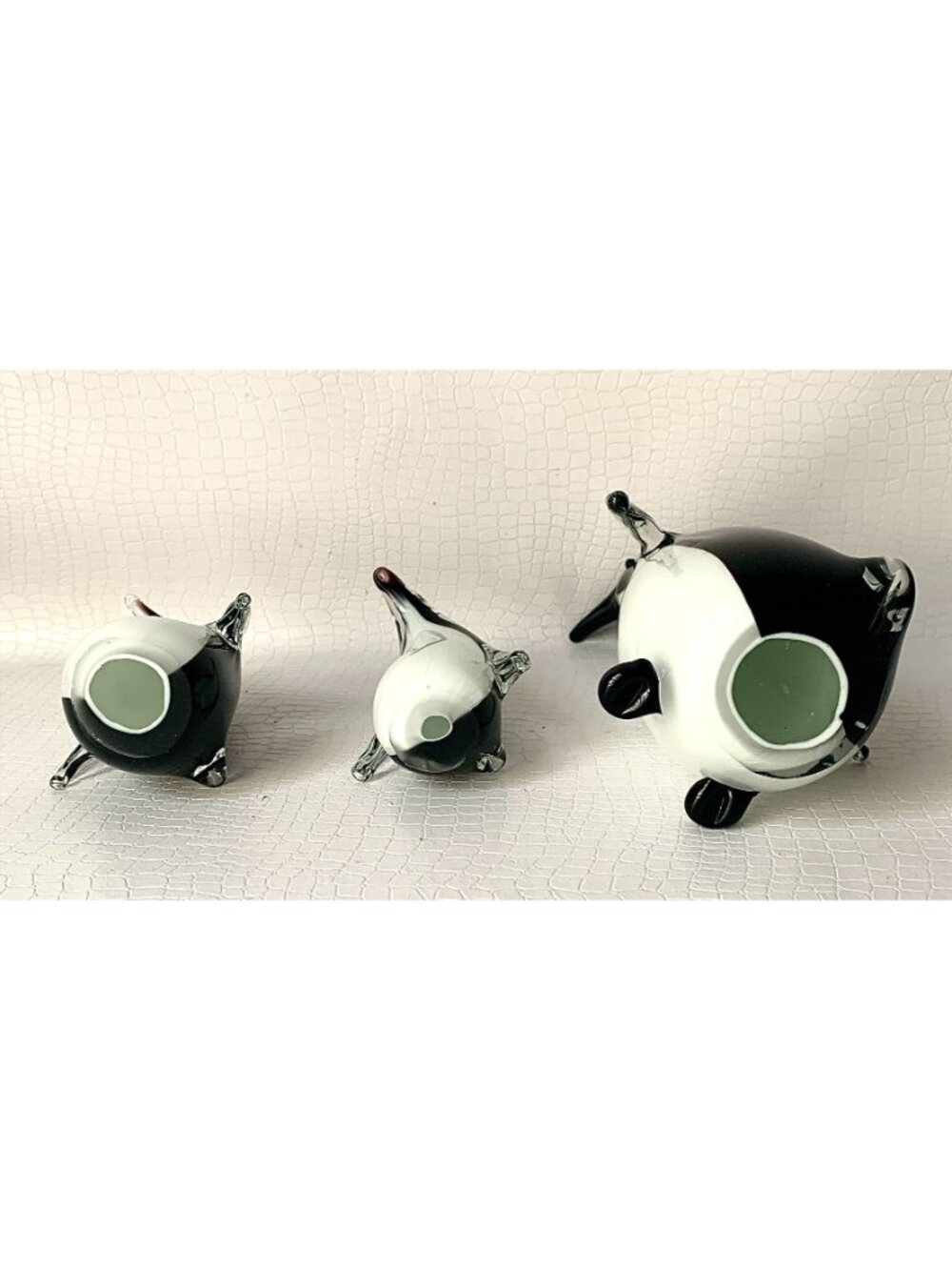 3 Art Glass Penguin Figurines Large & 2 Small Paperweight Vintage Hand Blown - Picture 3 of 5